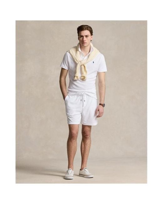 Short in spugna con coulisse 21,5 cm di Polo Ralph Lauren in White da Uomo