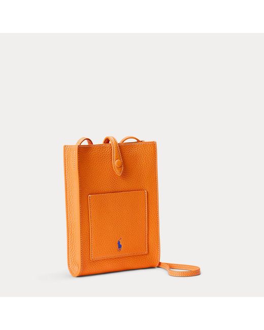 Polo Ralph Lauren Orange Polo Play Leather Pocket Crossbody