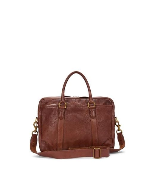Ralph Lauren Heritage Leather Messenger Bag in Brown for Men | Lyst