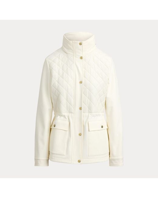 Ralph Lauren Ruitvormig Gestikt Jack Met Kraag in het Natural