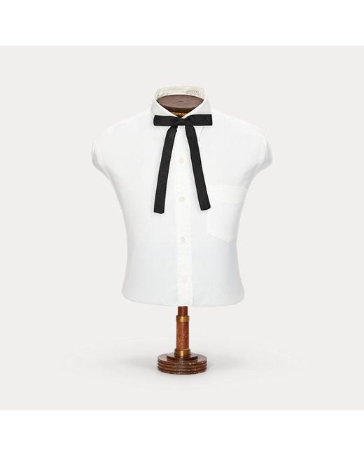 RRL White Silk Jacquard Western Bow Tie for men