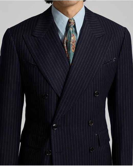 RRL Black Pinstripe Flannel Western Jacket for men