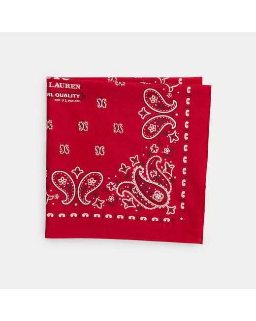Ralph Lauren Red Logo Cotton Bandana for men
