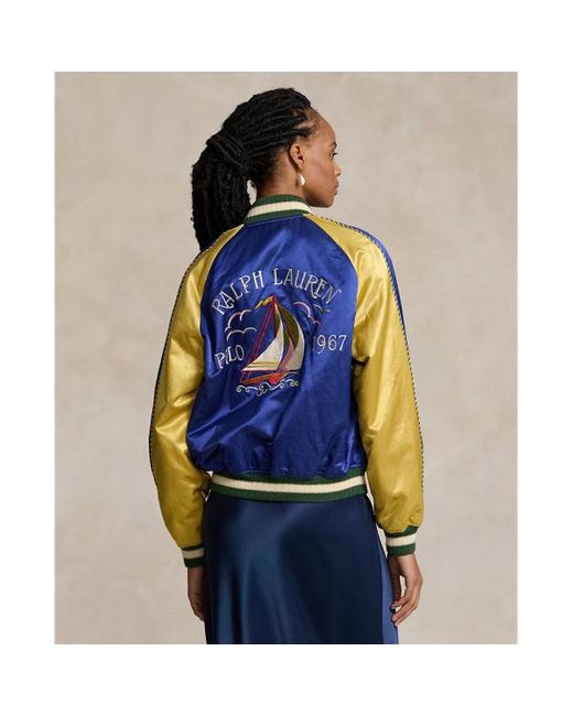 Polo Ralph Lauren Blue Embroidered Bomber Jacket