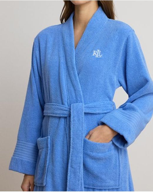 Ralph Lauren Blue Cotton Terry Robe