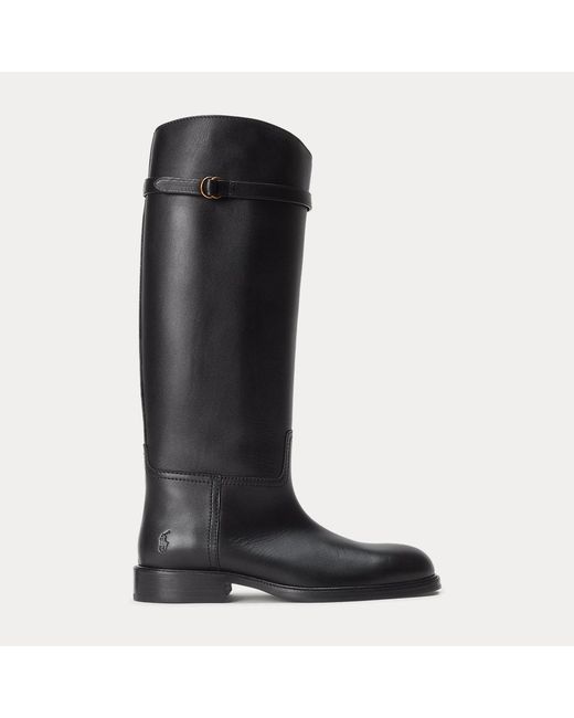 Stivali da equitazione alti in vitello di Polo Ralph Lauren in Black