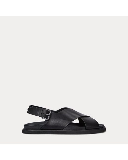 Ralph Lauren Black Zane Leather Sandal for men