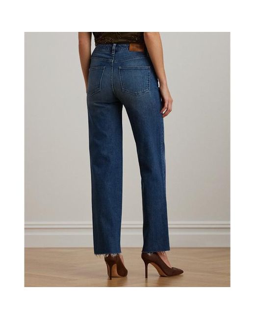 Ralph Lauren Blue High-rise Relaxed Straight Ankle Jean