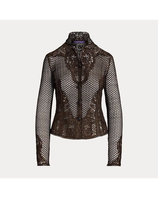 Ralph Lauren Brown Wes Foiled Lamb-Suede Jacket
