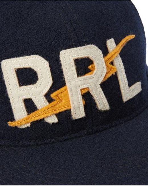 RRL Blue Logo Wool-Blend Felt Ball Cap for men