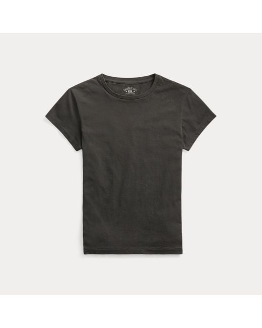 RRL Black Cotton Jersey Crewneck T-Shirt