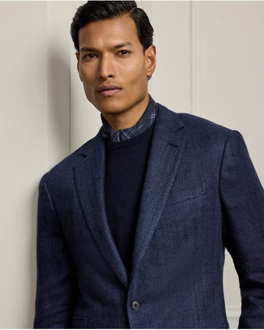 Ralph Lauren Kent Handgemaakt Visgraat Colbert in het Blue voor heren