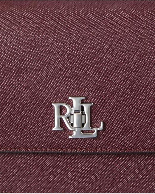 Ralph Lauren Sophee Medium Leren Tas Met Textuur in het Purple