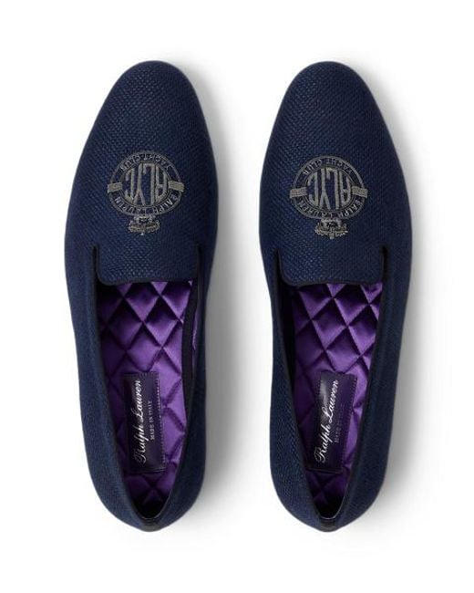 Ralph Lauren Blue Ralph Lauren Alonzo Bullion Crest Linen Slipper for men