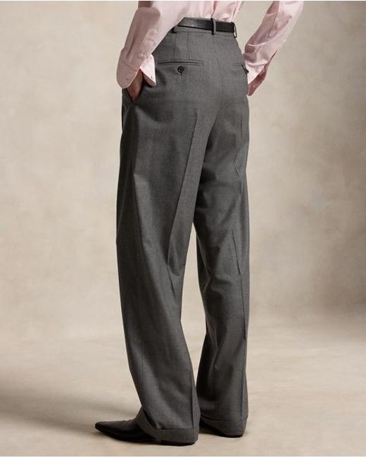 Ralph Lauren Black Wool-Blend Bacall Trouser