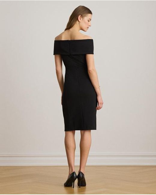 Ralph Lauren Black Faille Off-The-Shoulder Cocktail Dress