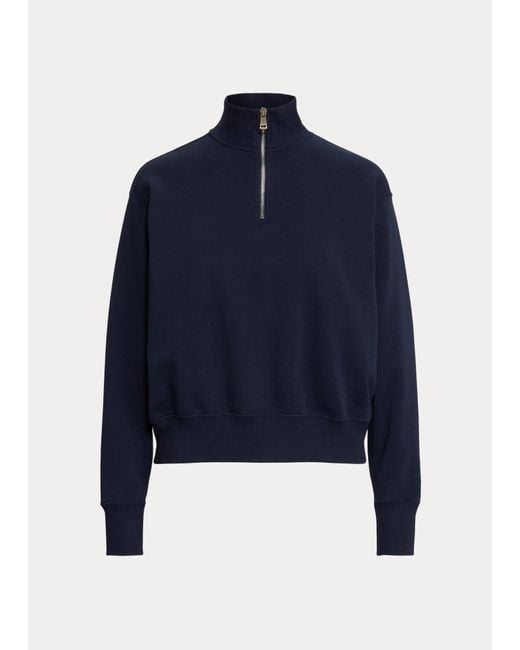 Ralph Lauren Women's Quarterzip Fleece Pullover in Blue Lyst UK