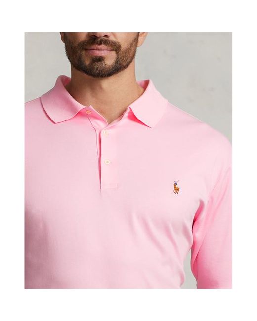 Ralph Lauren Pink Soft Cotton Polo Shirt for men