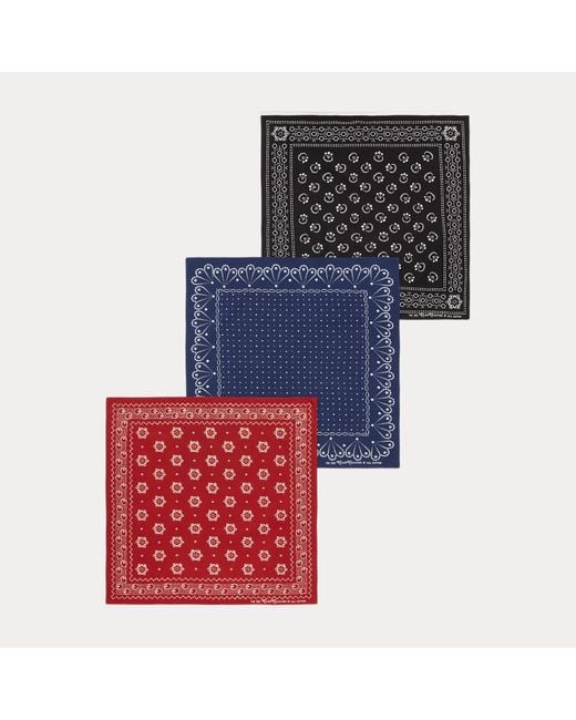 RRL 3Er-Pack Bandanas Mit Calico-Druck in Multicolor für Herren