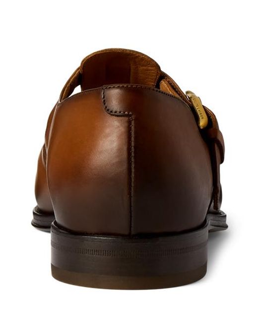 Ralph Lauren Brown Burnished Calfskin Fisherman Sandal for men