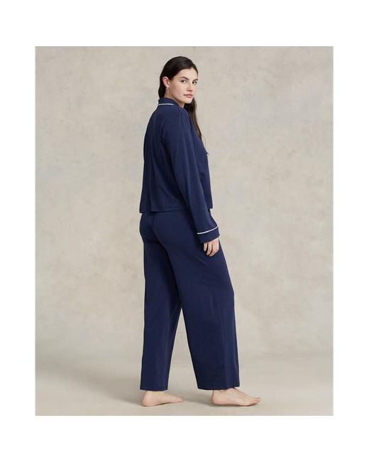 Polo Ralph Lauren Jersey Pyjamaset Met Lange Mouw in het Blue