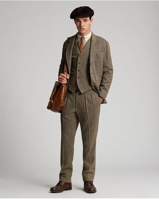 RRL Gray Unconstructed Herringbone Sport Coat for men