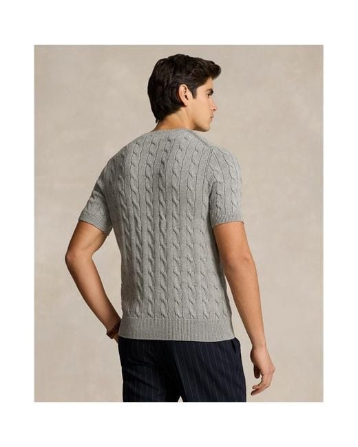 Polo Ralph Lauren Gray Cable-knit Cotton Jumper for men