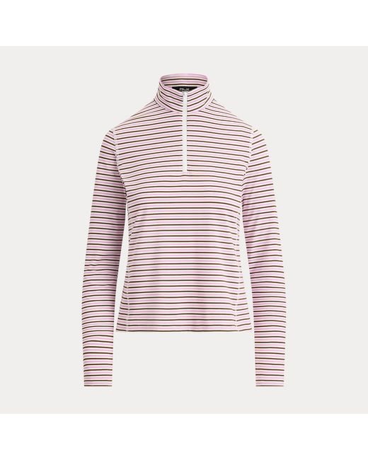 Ralph Lauren Purple Striped Performance Quarter-Zip