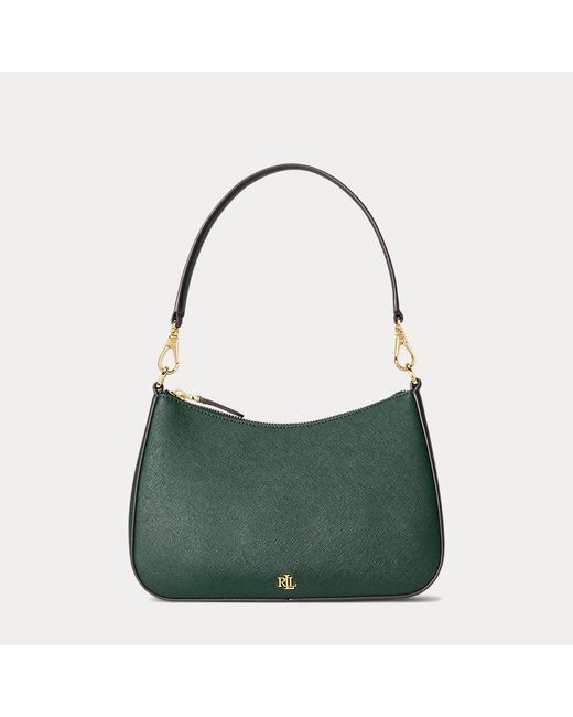 Ralph Lauren Green Ralph Lauren Crosshatch Leather Medium Danni Bag