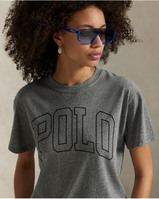 Polo Ralph Lauren Gray Rundhals-T-Shirt Aus Jersey Mit Logo