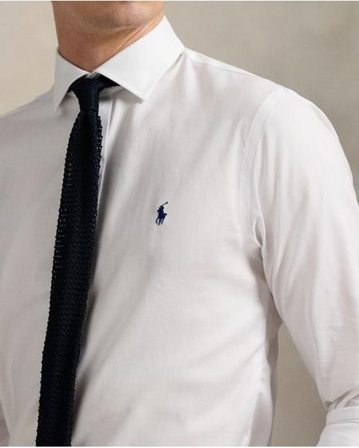 Polo Ralph Lauren Gray Slim Fit Poplin Shirt for men