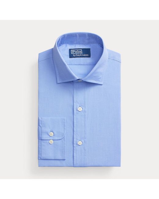 Polo Ralph Lauren Blue Custom Fit Poplin Shirt for men