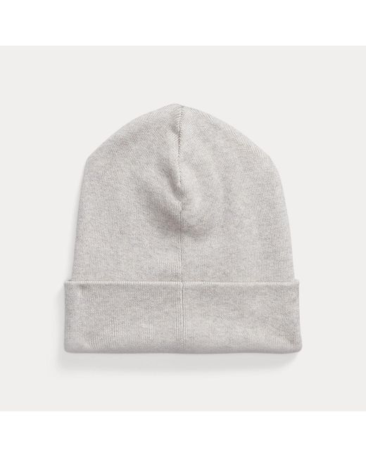 Polo Ralph Lauren White Combed Cotton Beanie for men