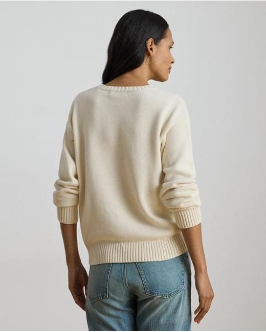 Ralph Lauren Natural Baumwollpullover Mit Dackel-Intarsie