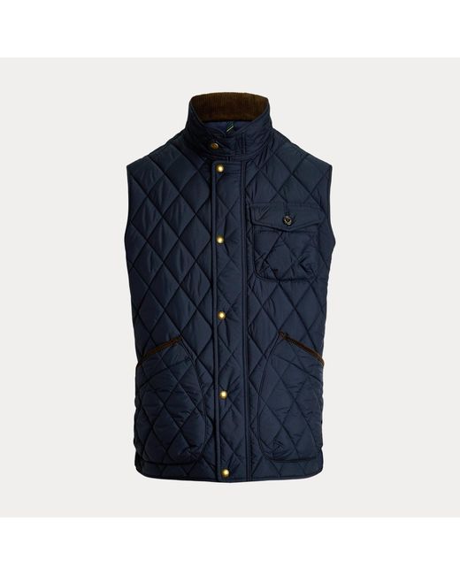 Polo Ralph Lauren Blue The Beaton Quilted Utility Gilet for men