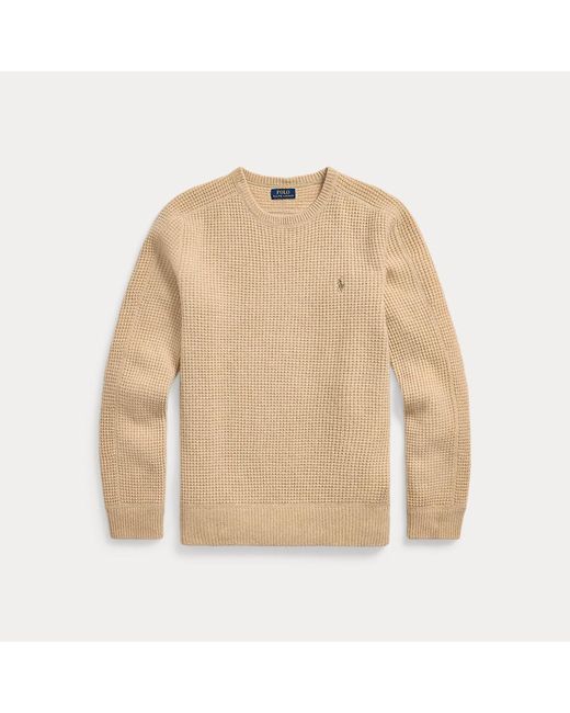 Polo Ralph Lauren Waffle knit Wool alpaca Sweater in Natural for Men Lyst UK