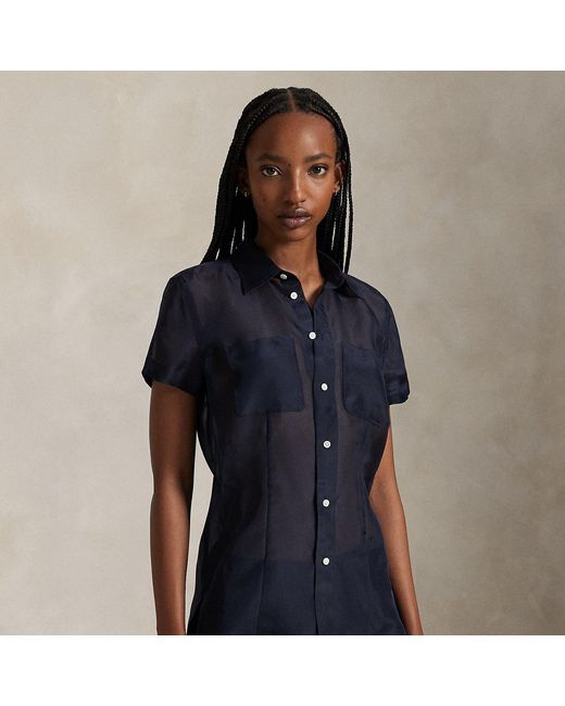 Polo Ralph Lauren Blue Silk Organza Shirt