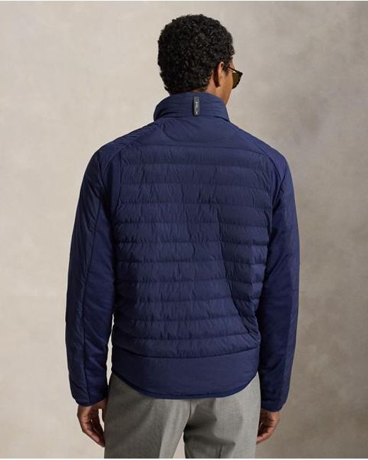 Ralph Lauren Blue Quilted Mockneck Jacket for men