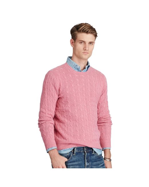 mens pink polo sweater