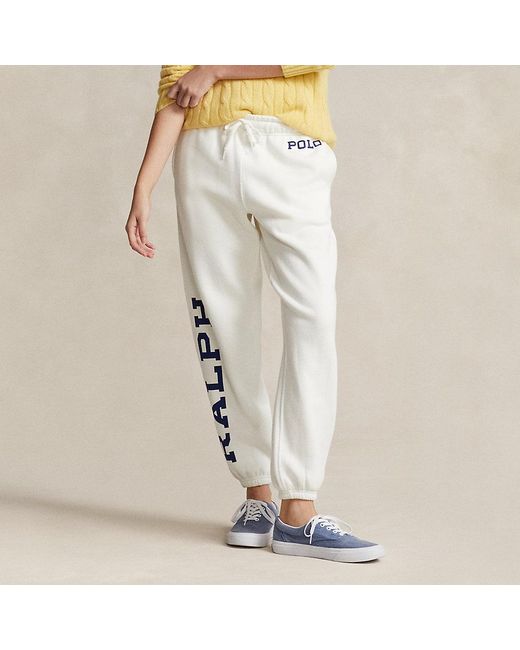 Pantalón deportivo de felpa con logotipo Polo Ralph Lauren de color Natural