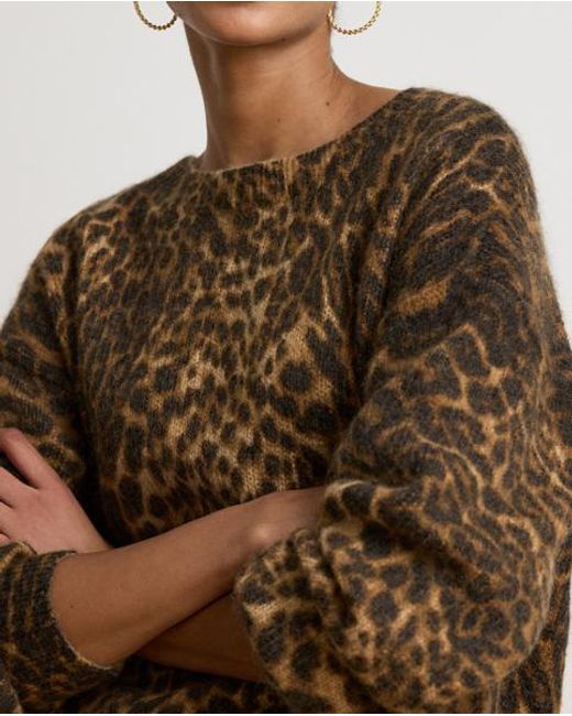 Ralph Lauren Brown Ocelot-Print Crewneck Jumper