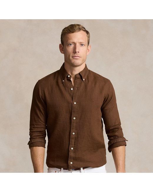 Polo Ralph Lauren Custom-Fit Leinenhemd in Brown für Herren