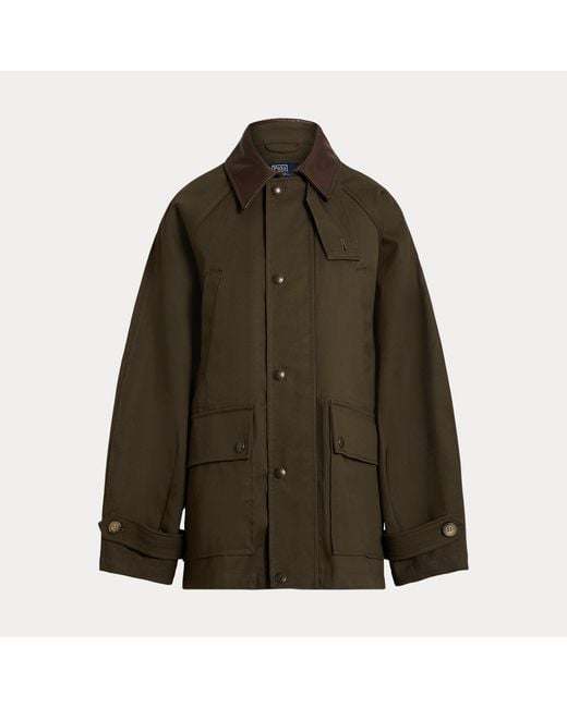 Polo Ralph Lauren Brown Cotton Twill Balloon Barn Jacket