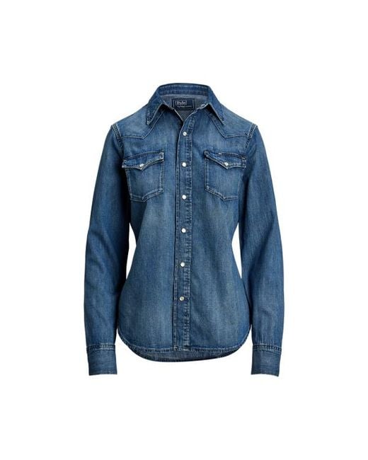Polo Ralph Lauren Blue Denim Western Shirt