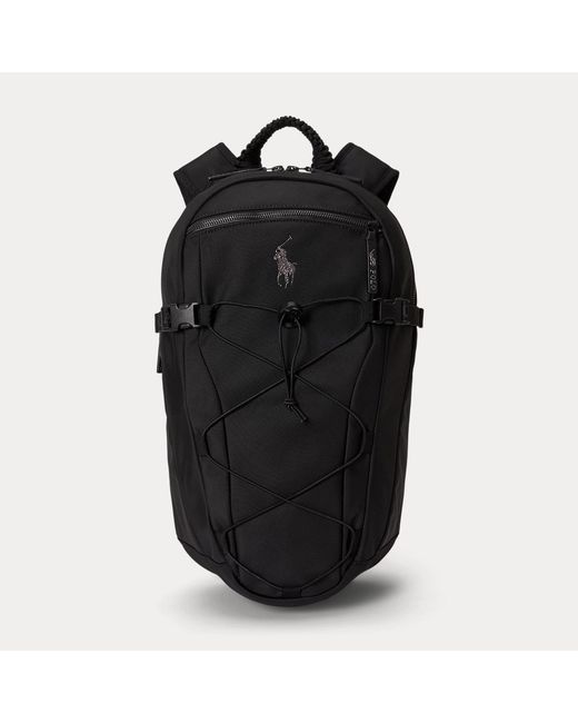 Polo Ralph Lauren Black Logo-Trim Backpack for men