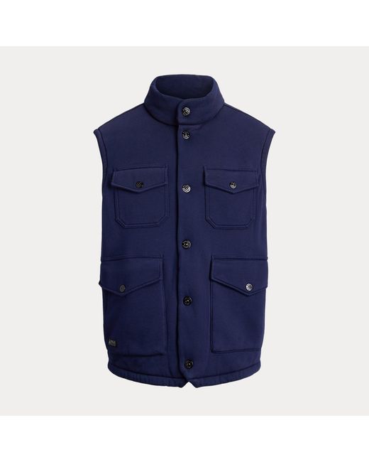 Polo Ralph Lauren Blue Loopback Fleece Utility Vest for men