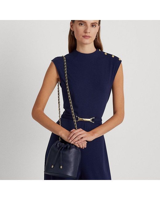 Ralph Lauren Nappa Leather Medium Emmy Bucket Bag in Blue | Lyst