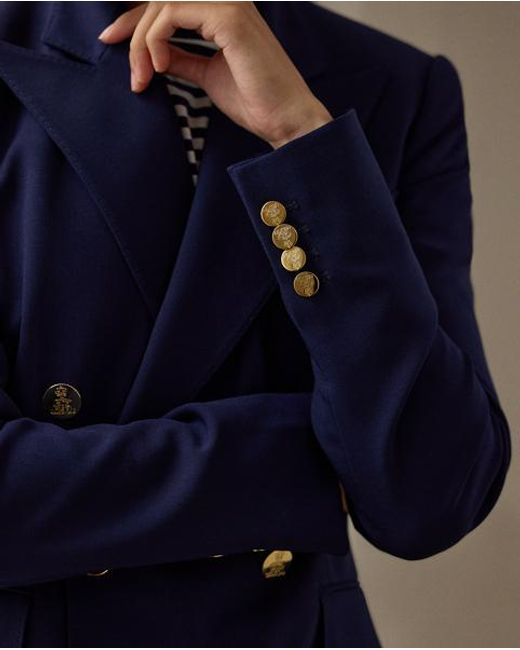 Ralph Lauren Blue Camden Wool Crepe Jacket