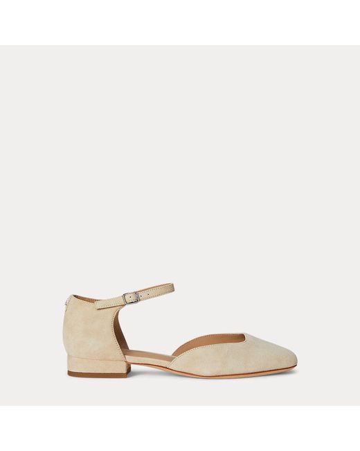 Ralph Lauren Natural Mary Jane Emellie Aus Wildleder