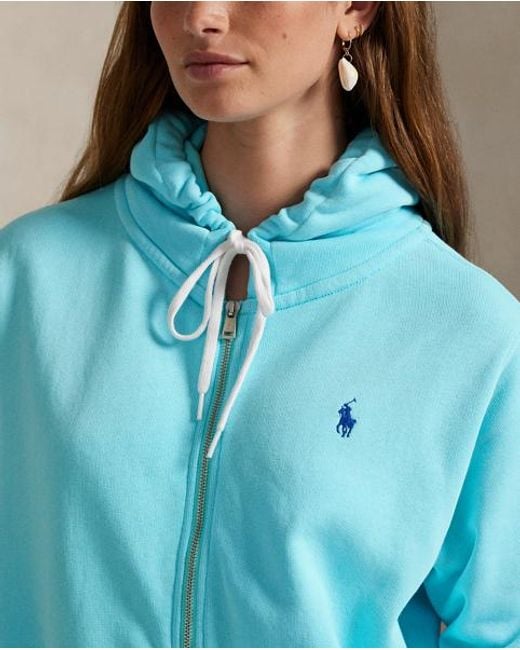 Polo Ralph Lauren Lichtgewicht Fleece Hoodie Met Rits in het Blue